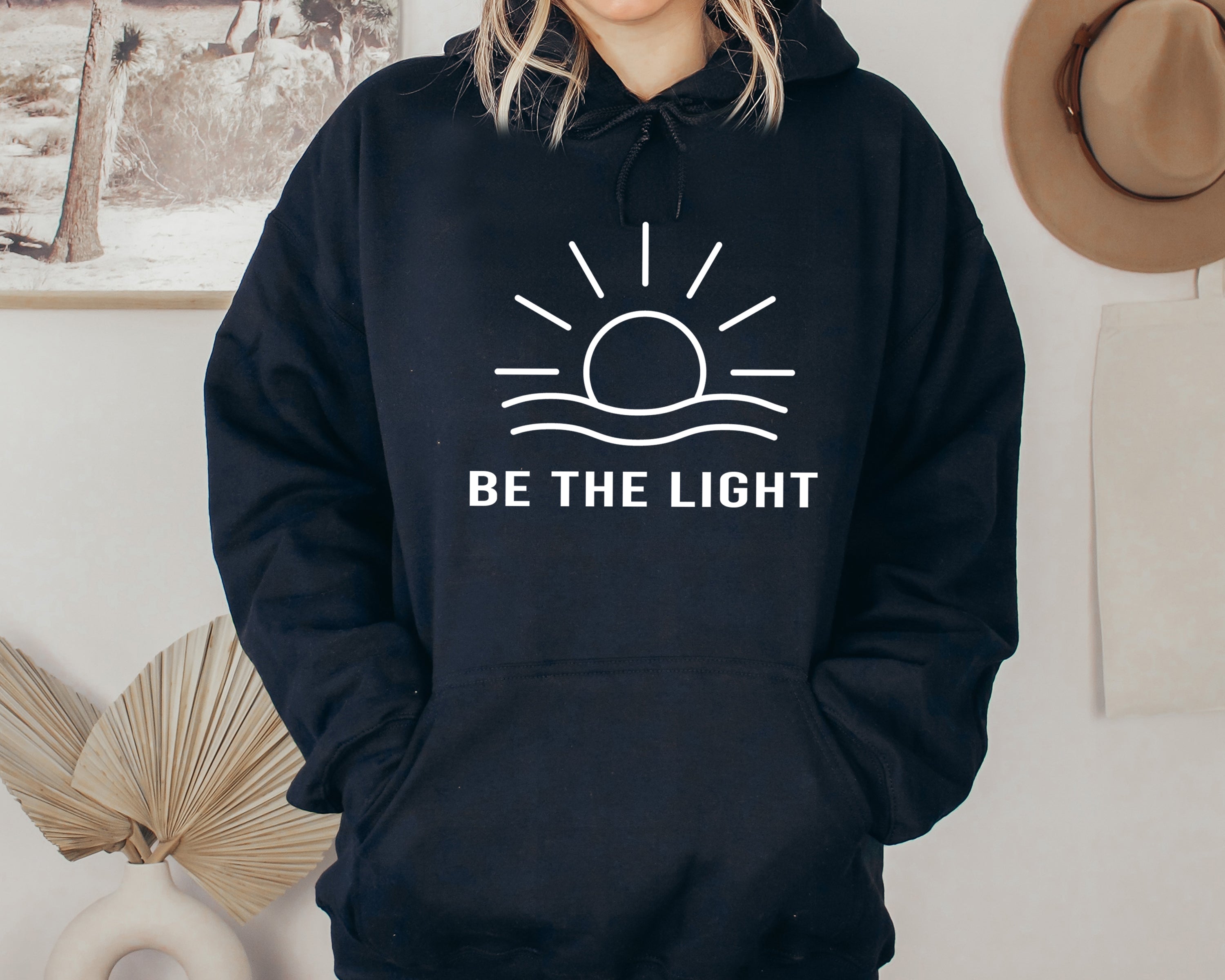 Be The Light shirt sweatshirt puff printed Suicide prevention and awareness mental health matters Sun and Waves motivational kind quotes shirt positivity workout motivation shirt UNISEX