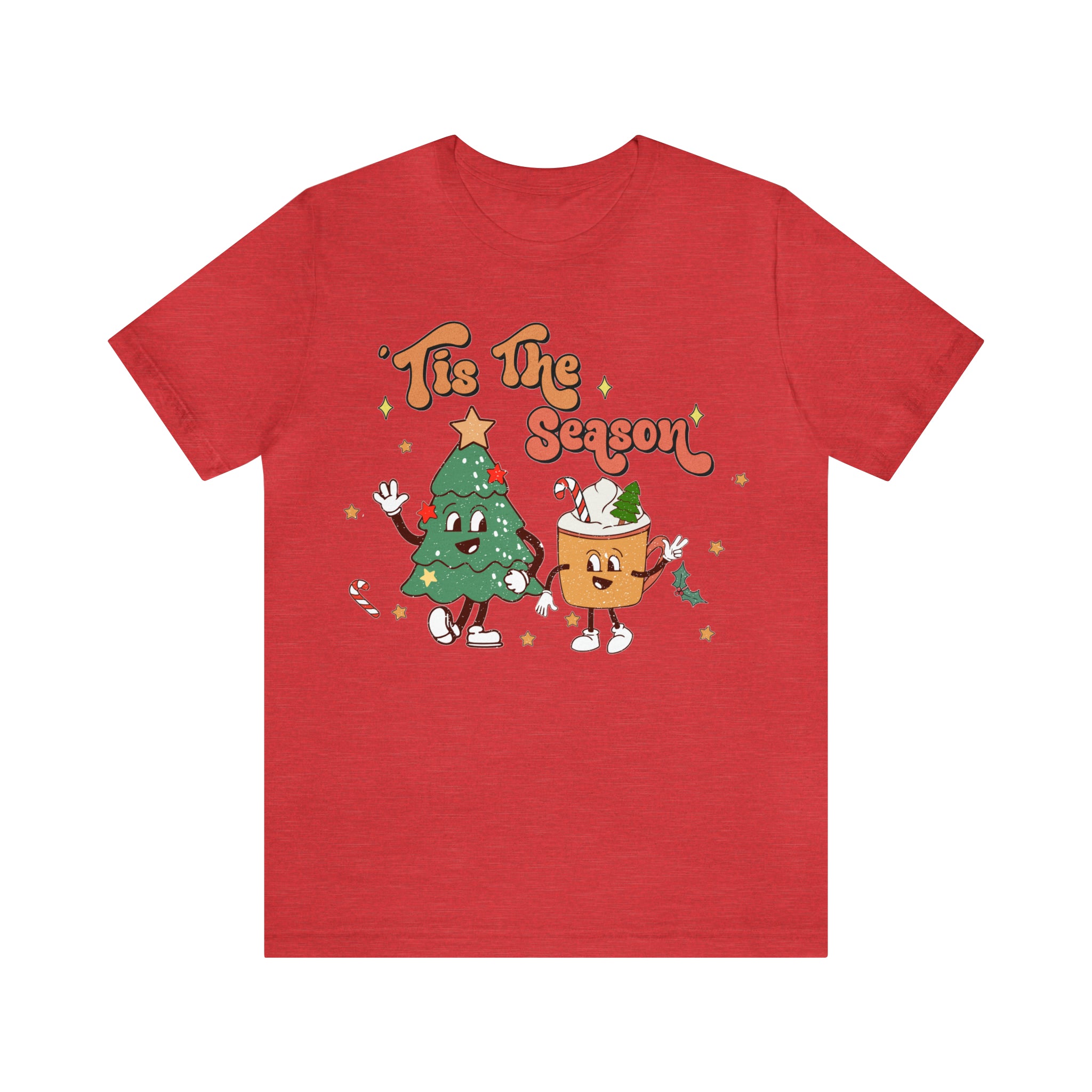 tis the season Vintage Cute Christmas Tshirt for womens, Cute Christmas tee, retro xmas shirt, holiday apparel BELLA CANVA