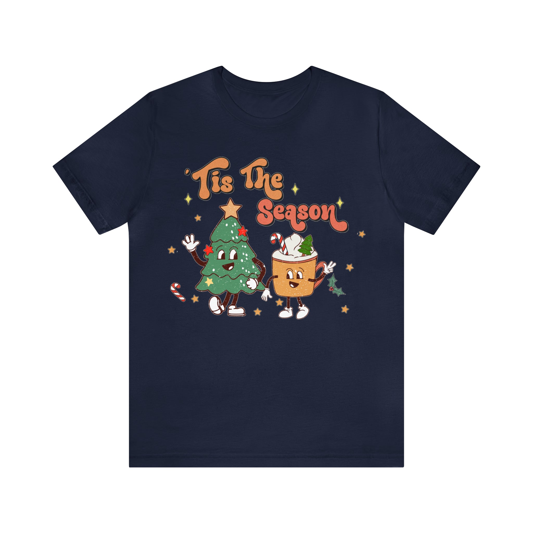 tis the season Vintage Cute Christmas Tshirt for womens, Cute Christmas tee, retro xmas shirt, holiday apparel BELLA CANVA