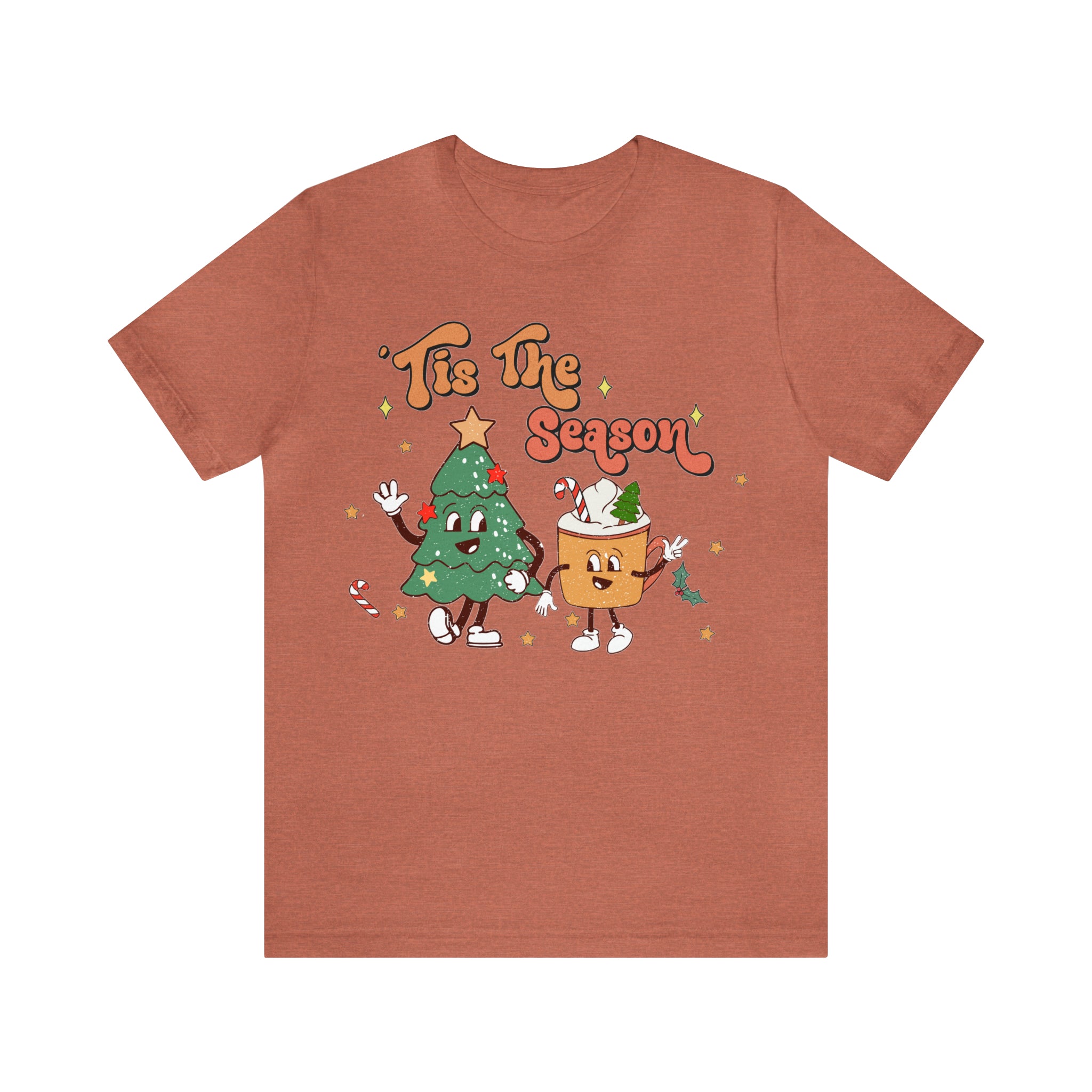 tis the season Vintage Cute Christmas Tshirt for womens, Cute Christmas tee, retro xmas shirt, holiday apparel BELLA CANVA