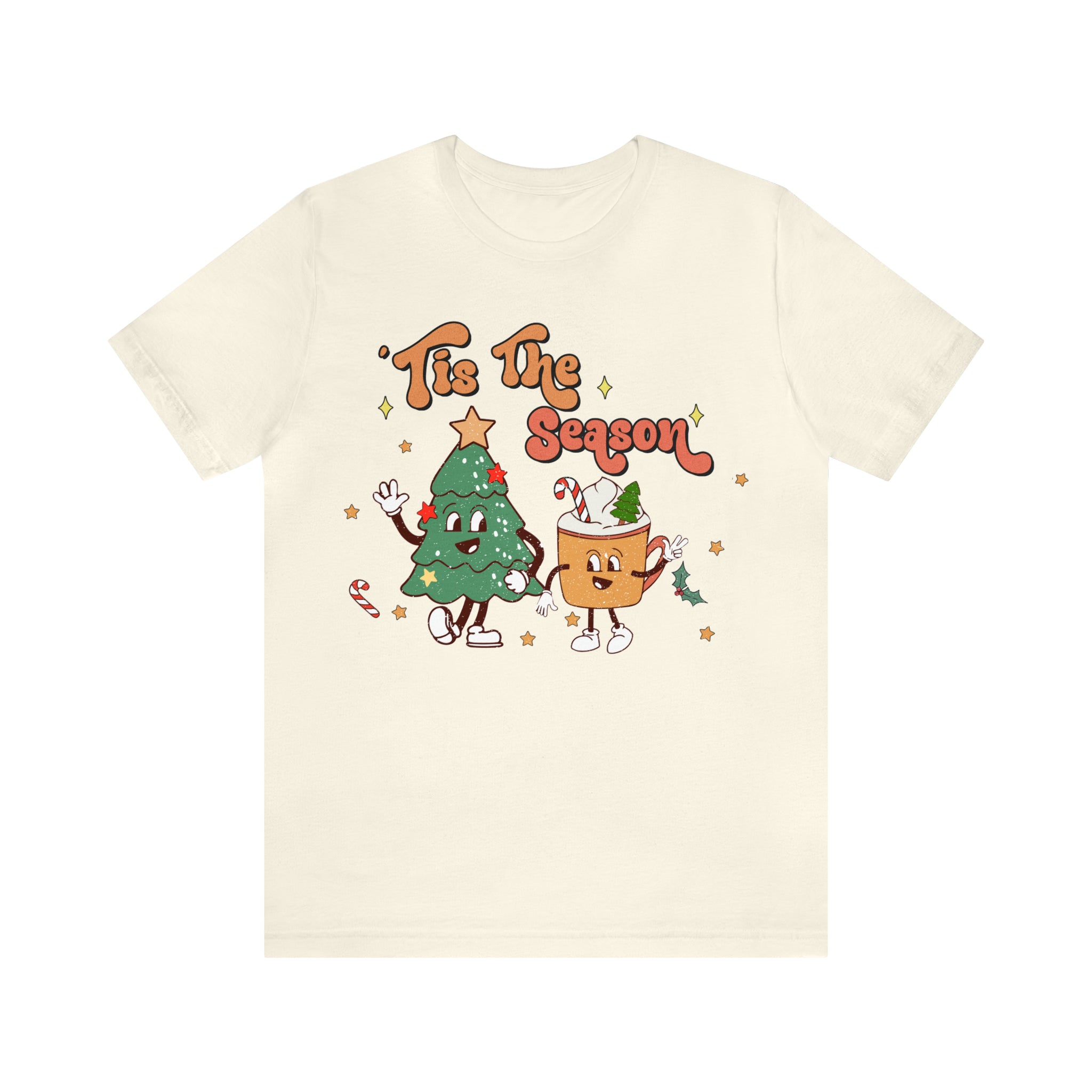 tis the season Vintage Cute Christmas Tshirt for womens, Cute Christmas tee, retro xmas shirt, holiday apparel BELLA CANVA