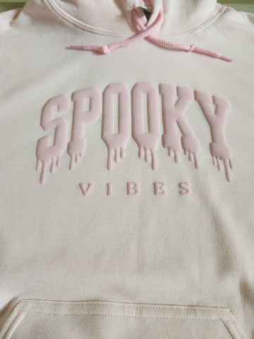 Spooky Vibes Puff Print Halloween Sweatshirt Crewnecked, Embossed Print shirt, Puff Design Raised Lettering, raised letters, Giftful