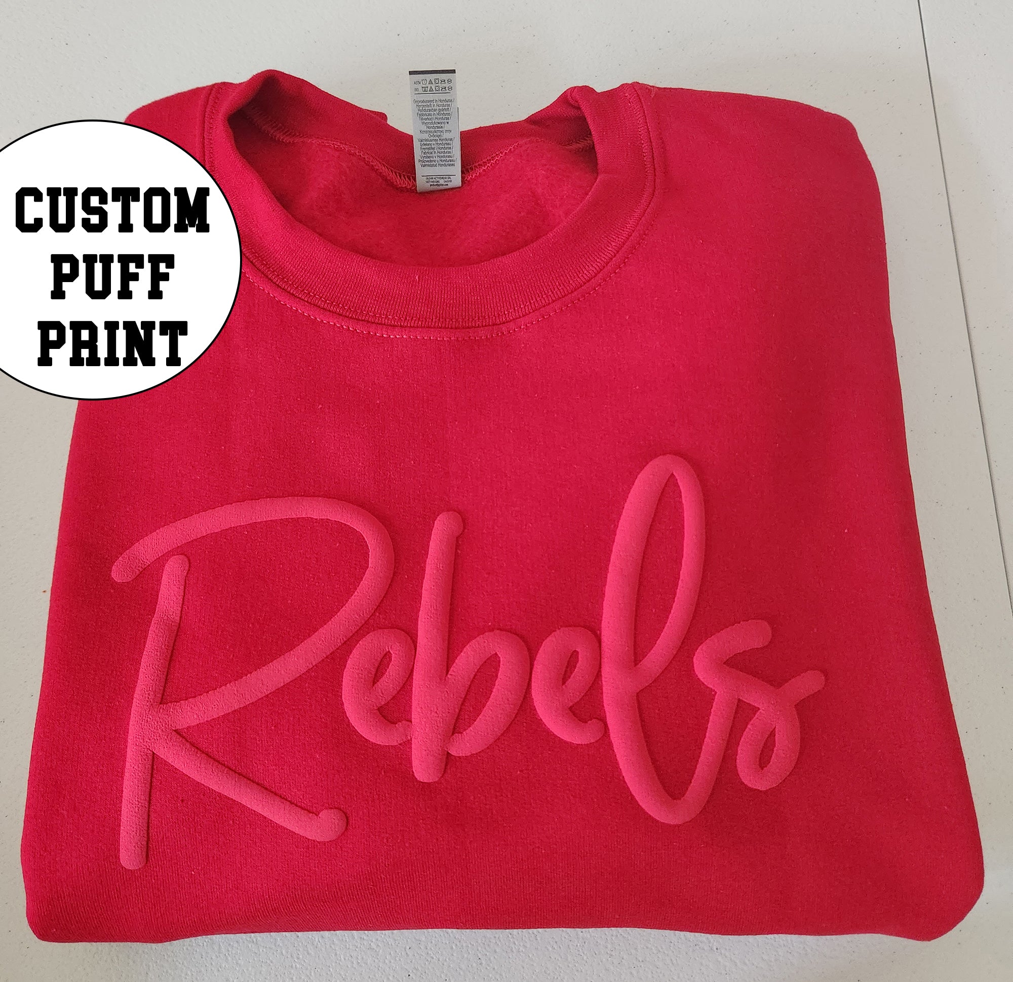 Custom shirt Puff Print, school Mascot Sweatshirt, personnalized School Spirit shirt, sport Team Sweatshirt, Custom Christmas gift