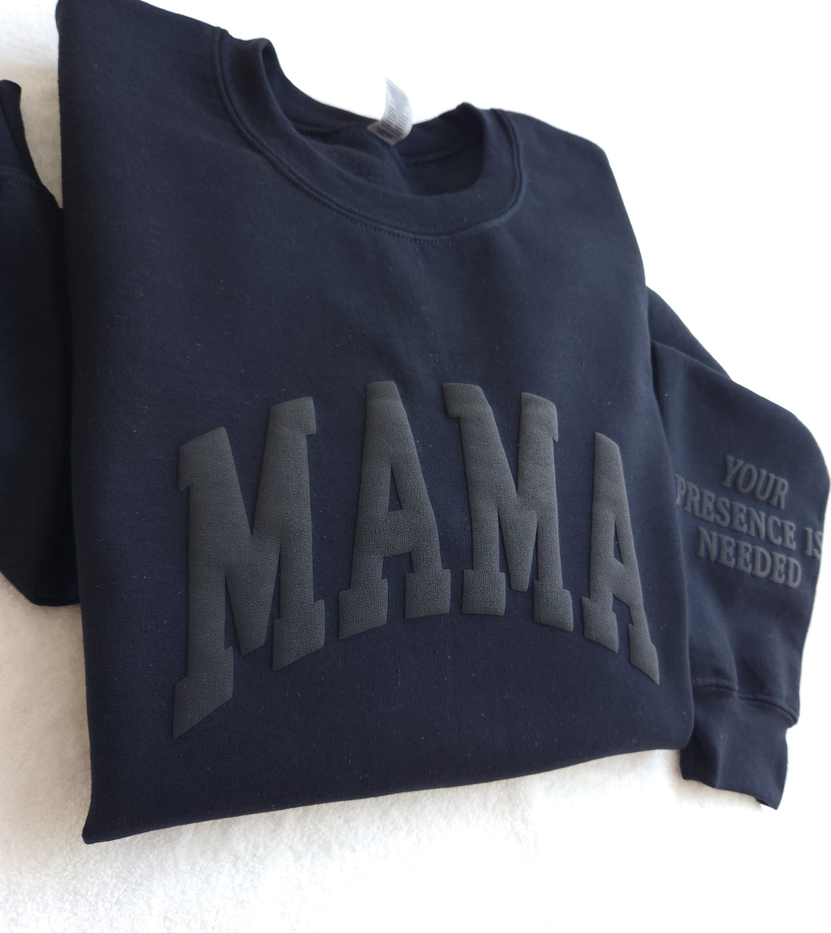 Embossed Mama Sweatshirt with empowering message on sleeve - Mom Sweatshirt - Mother's Day Gift - Custom Mother's Day Gift - Gift For Wife - Christmas Gift For Mom