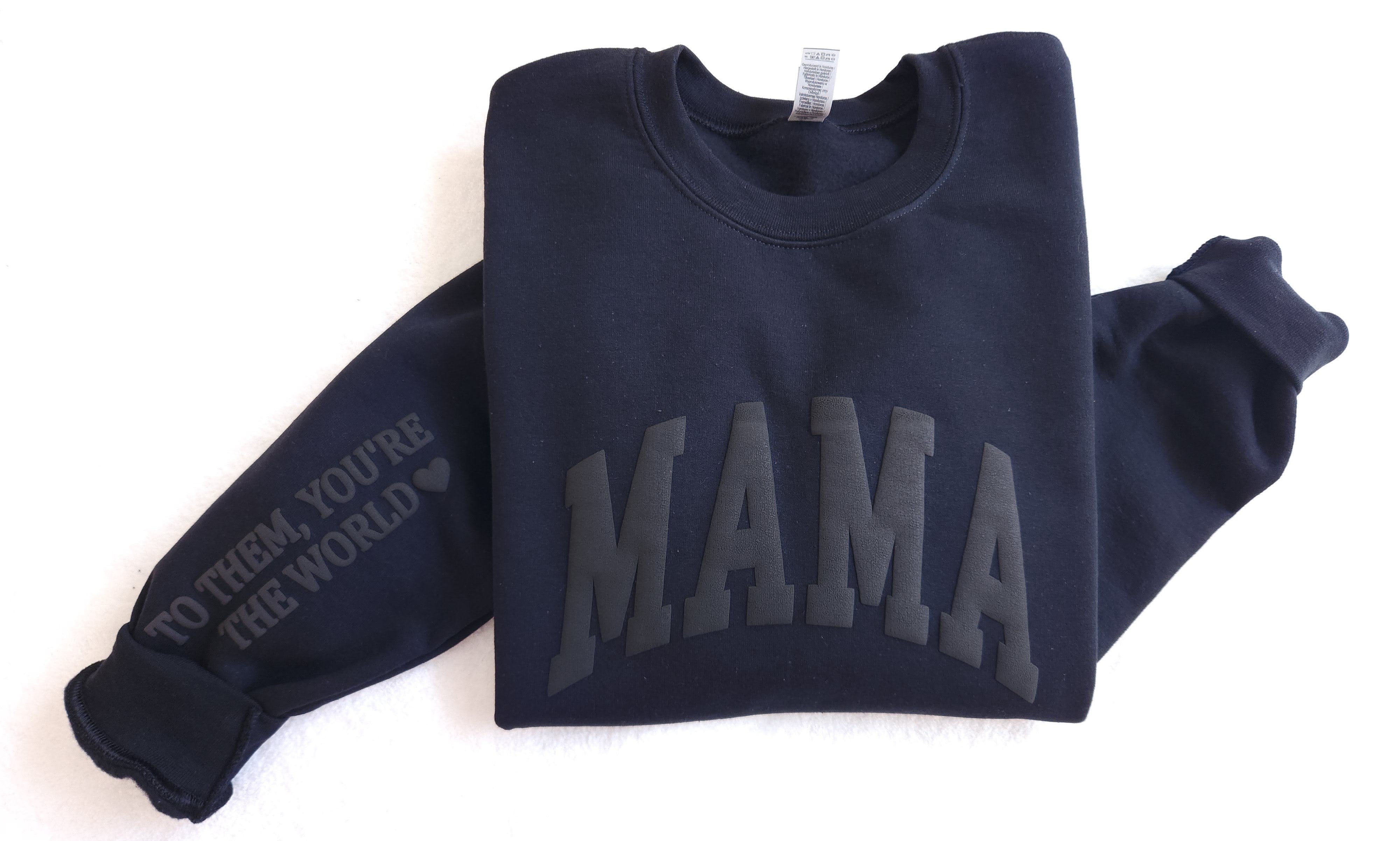 Embossed Mama Sweatshirt with empowering message on sleeve - Mom Sweatshirt - Mother's Day Gift - Custom Mother's Day Gift - Gift For Wife - Christmas Gift For Mom