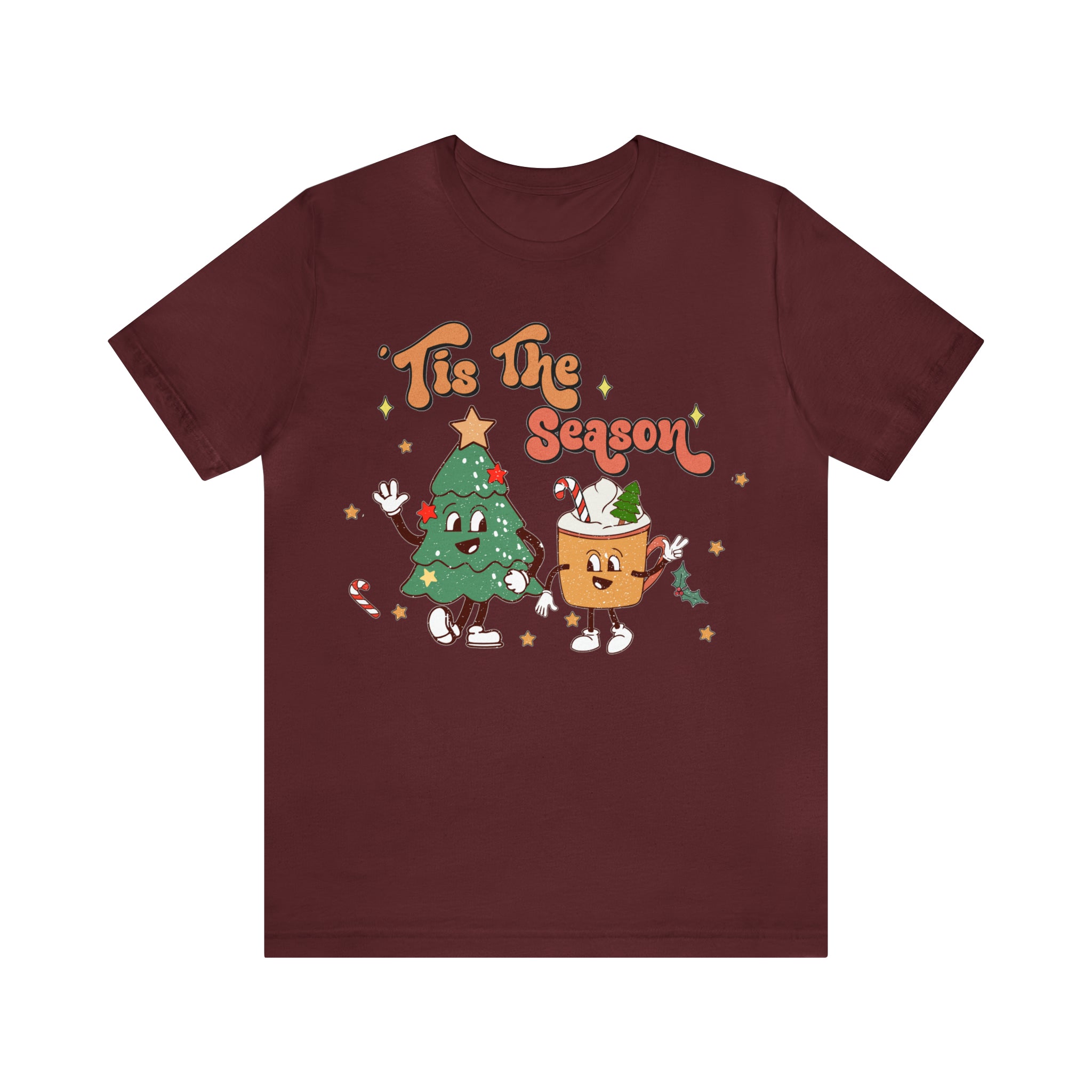 tis the season Vintage Cute Christmas Tshirt for womens, Cute Christmas tee, retro xmas shirt, holiday apparel BELLA CANVA