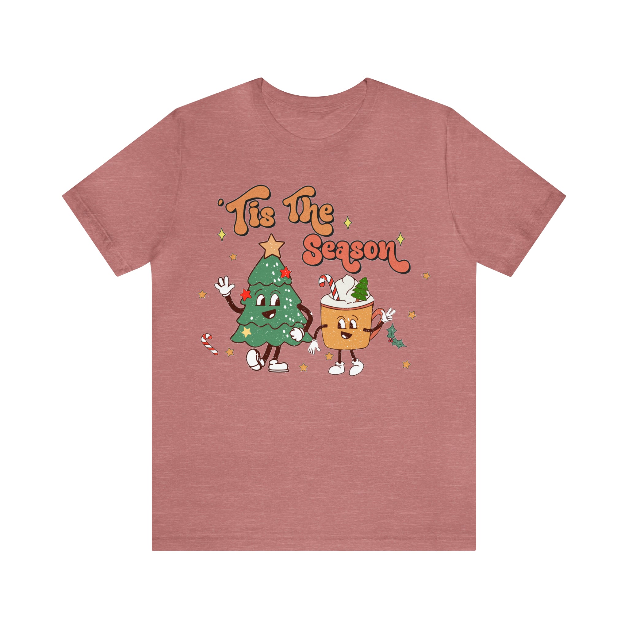 tis the season Vintage Cute Christmas Tshirt for womens, Cute Christmas tee, retro xmas shirt, holiday apparel BELLA CANVA