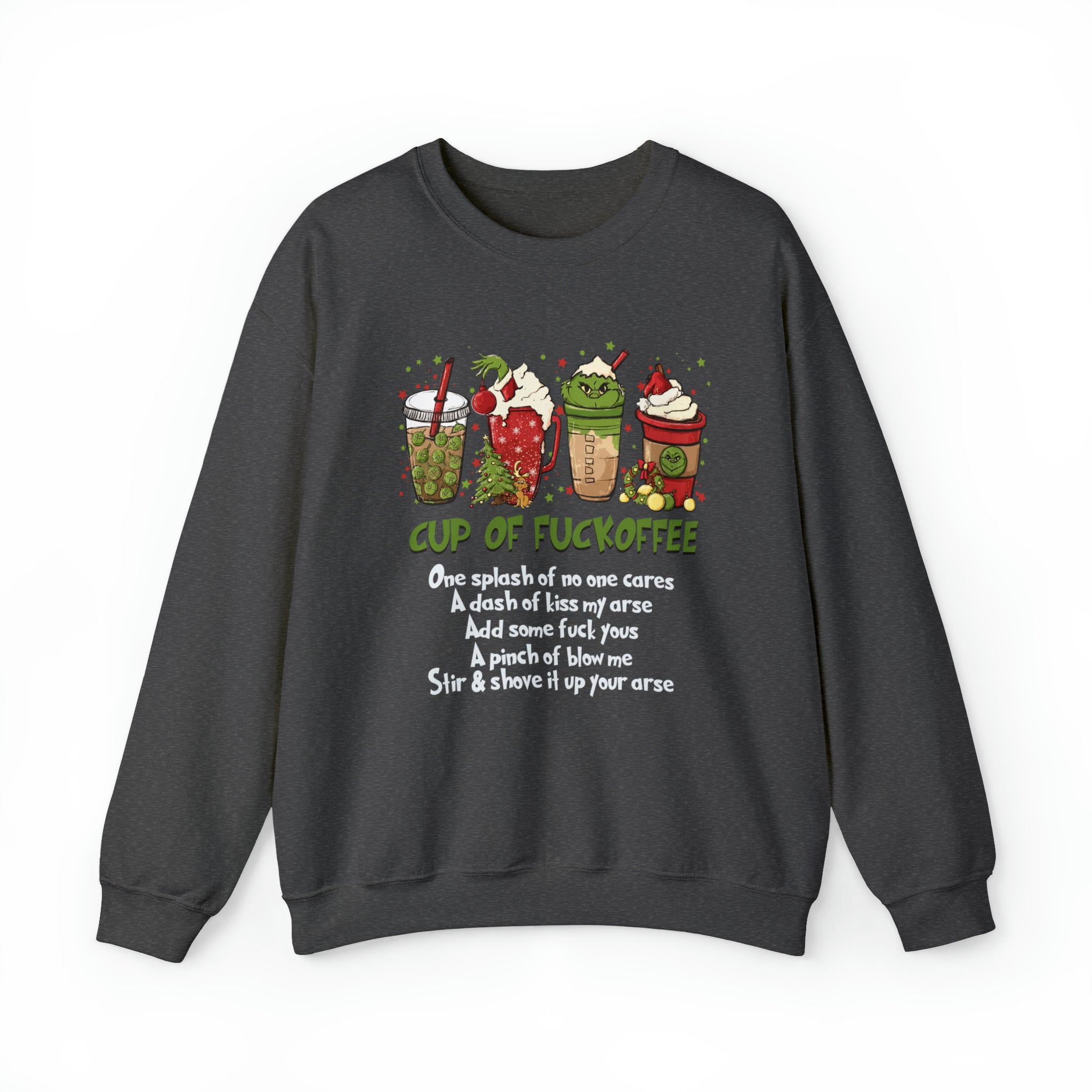 Cup of fuckoffee Grinch Sweatshirt shirt, Coffee Sweatshirt, Grinchmas Sweatshirts, Christmas Drinks Sweatshirt, Funny Christmas Sweatshirt hoodie or Comfort Color T-Shirt