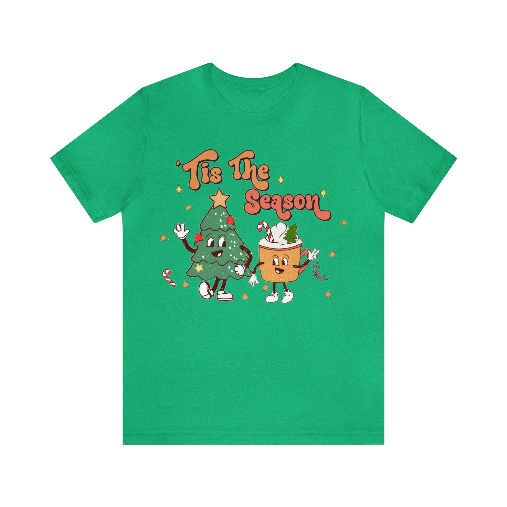 tis the season Vintage Cute Christmas Tshirt for womens, Cute Christmas tee, retro xmas shirt, holiday apparel BELLA CANVA