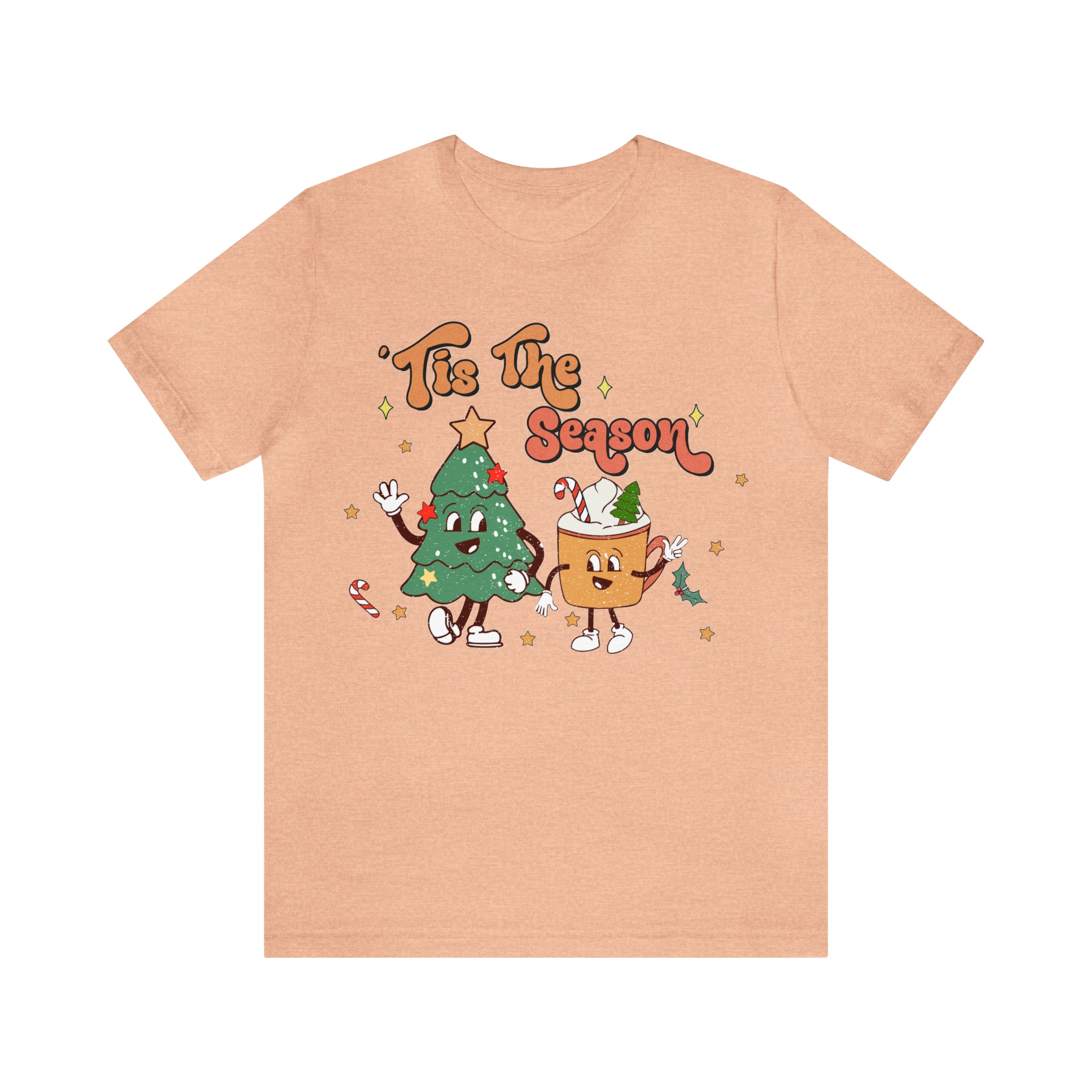 tis the season Vintage Cute Christmas Tshirt for womens, Cute Christmas tee, retro xmas shirt, holiday apparel BELLA CANVA