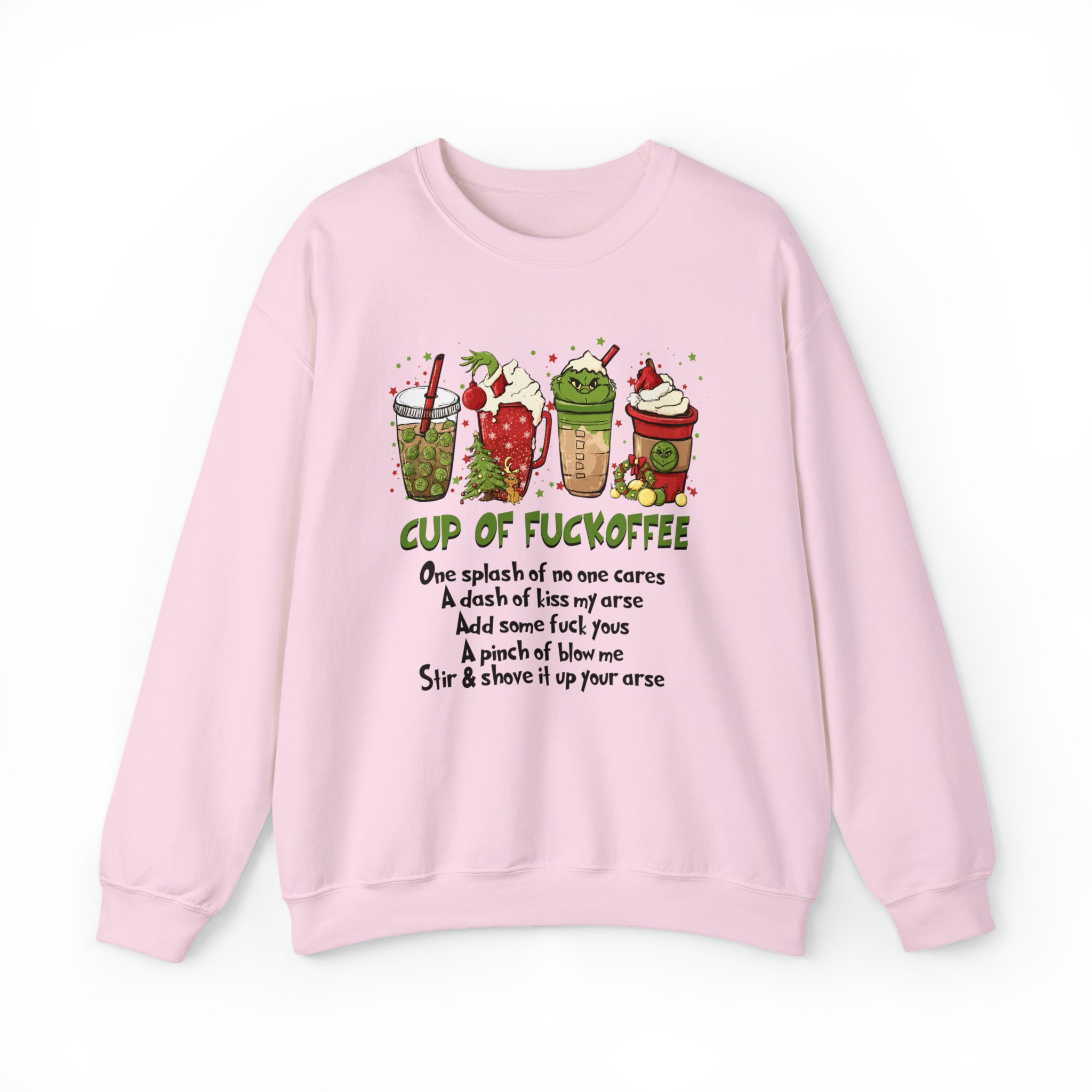 Cup of fuckoffee Grinch Sweatshirt shirt, Coffee Sweatshirt, Grinchmas Sweatshirts, Christmas Drinks Sweatshirt, Funny Christmas Sweatshirt hoodie or Comfort Color T-Shirt