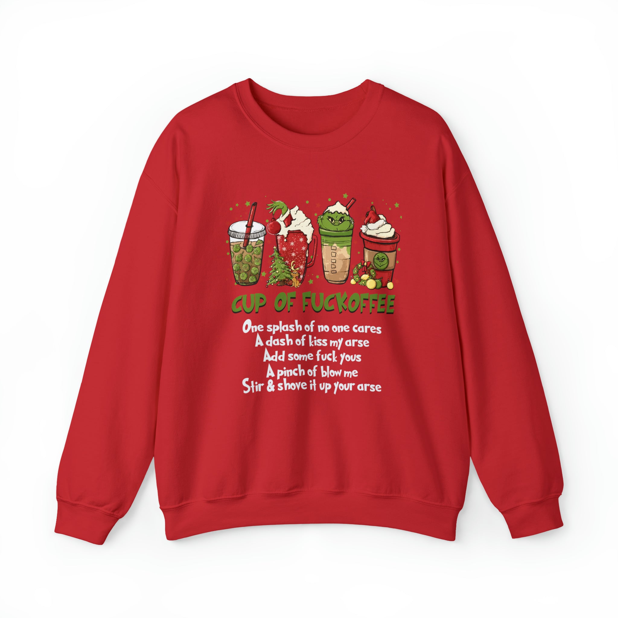 Cup of fuckoffee Grinch Sweatshirt shirt, Coffee Sweatshirt, Grinchmas Sweatshirts, Christmas Drinks Sweatshirt, Funny Christmas Sweatshirt hoodie or Comfort Color T-Shirt