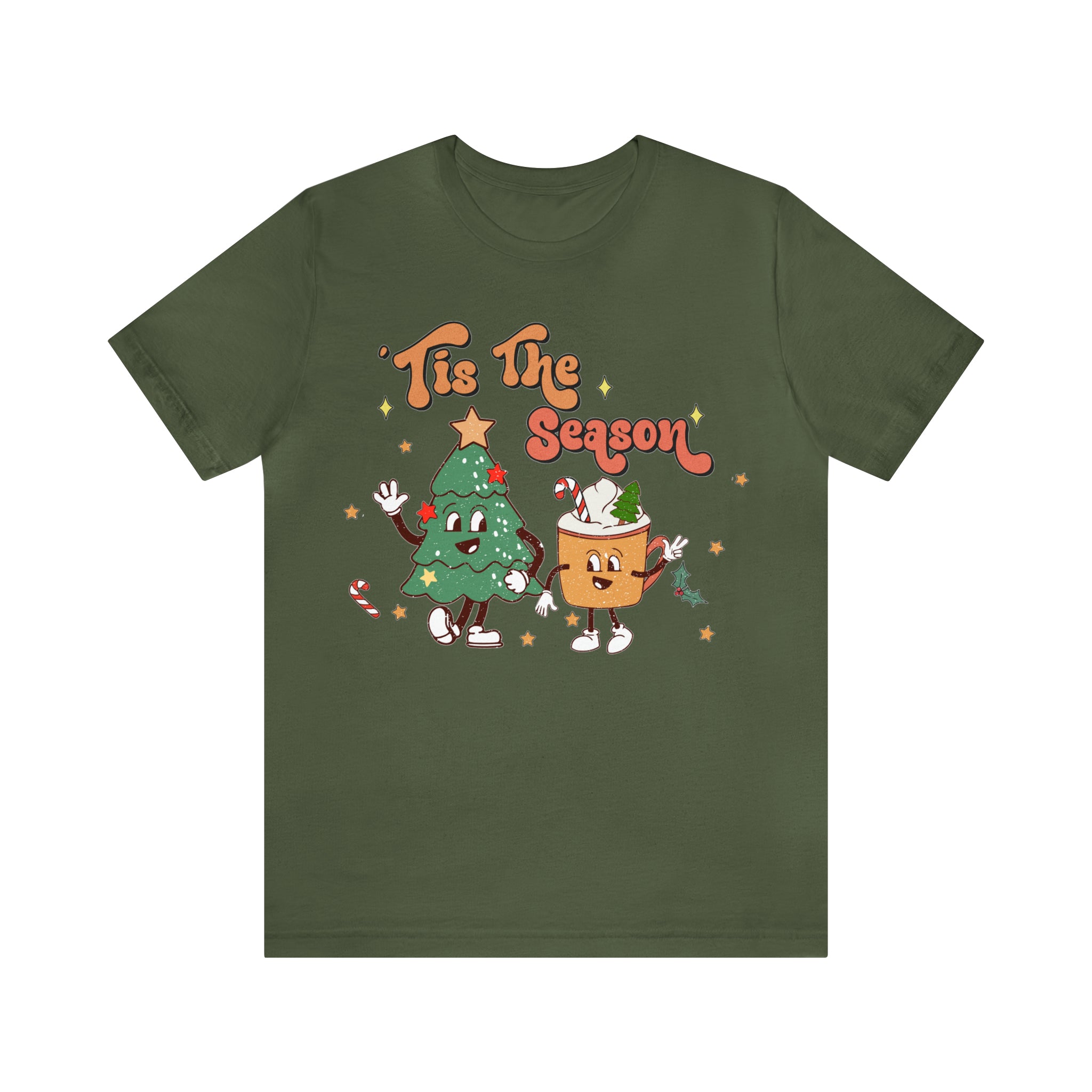 tis the season Vintage Cute Christmas Tshirt for womens, Cute Christmas tee, retro xmas shirt, holiday apparel BELLA CANVA