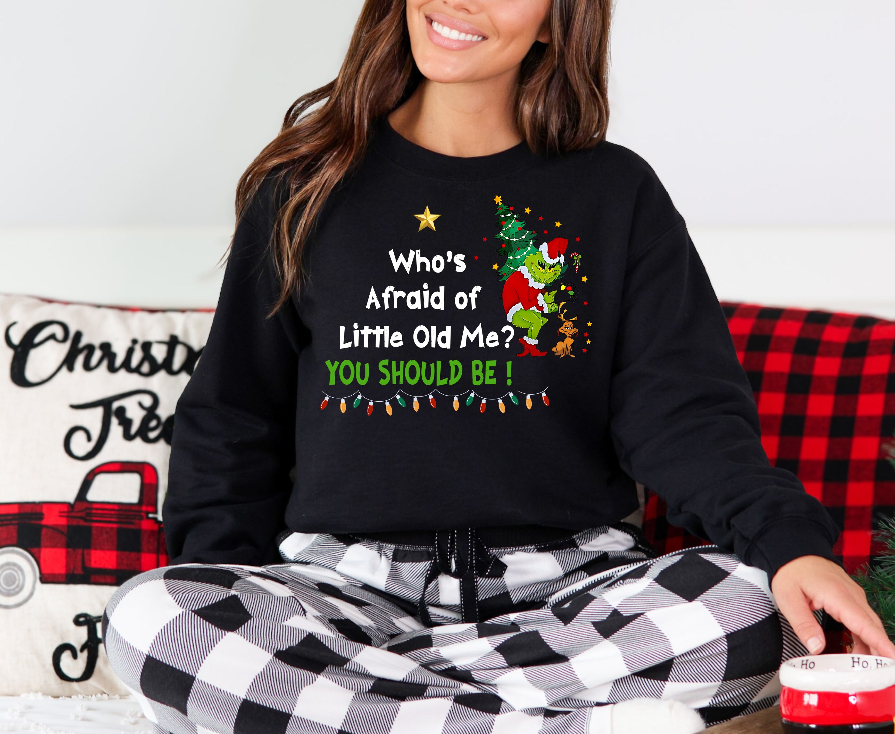 Who's Afraid of little olf Me Grinch Christmas Shirt, Swfities christmas Gift, Swifie shirt, Taylor christmas shirt, Grinchmas Christmas sweatshirt, Grinch Christmas movie sweater, holiday crewneck Christmas friends shirt, Xmas gifts For women