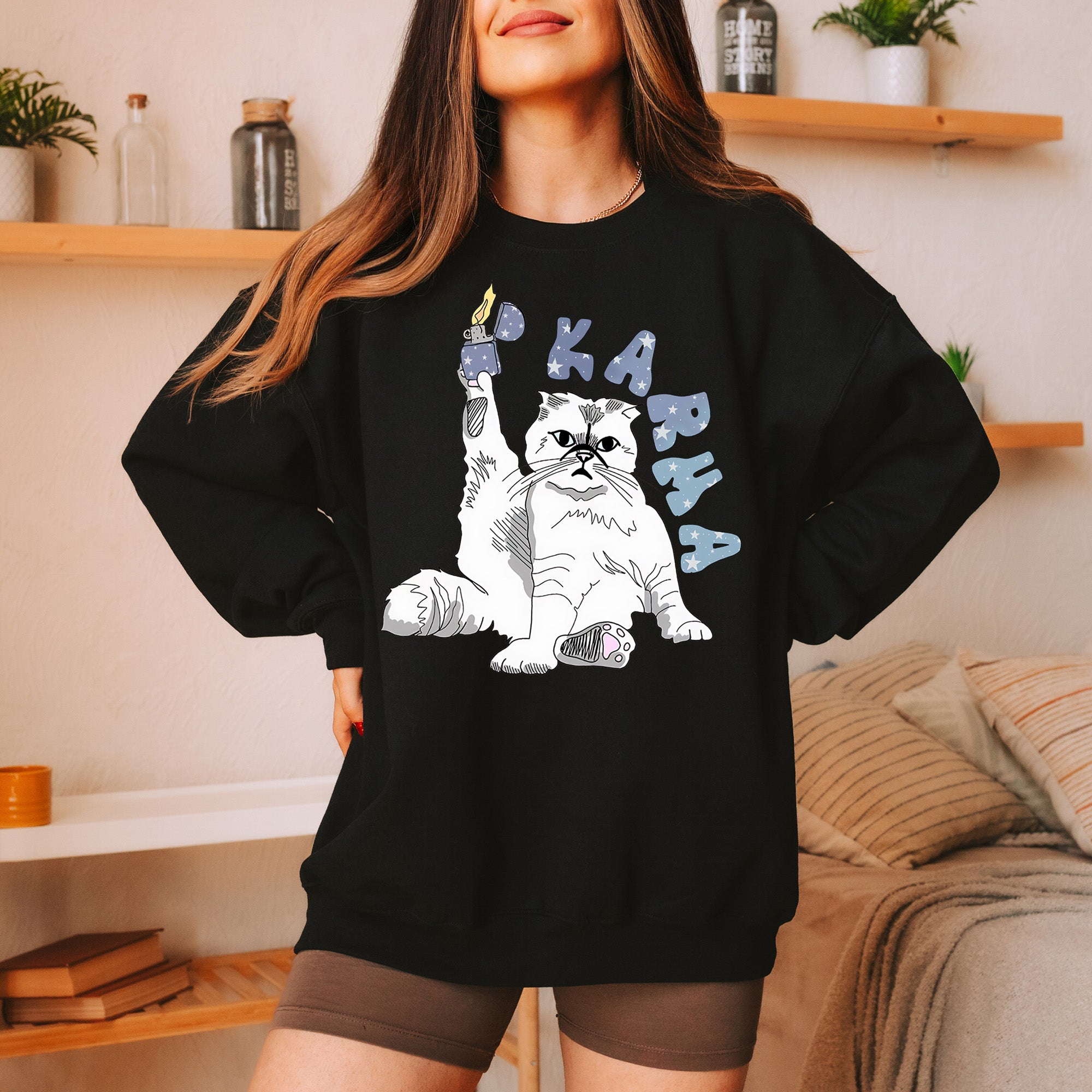 karma Cat cute Tshirt inspired by karma is a cat purring in my lap because it loves Me