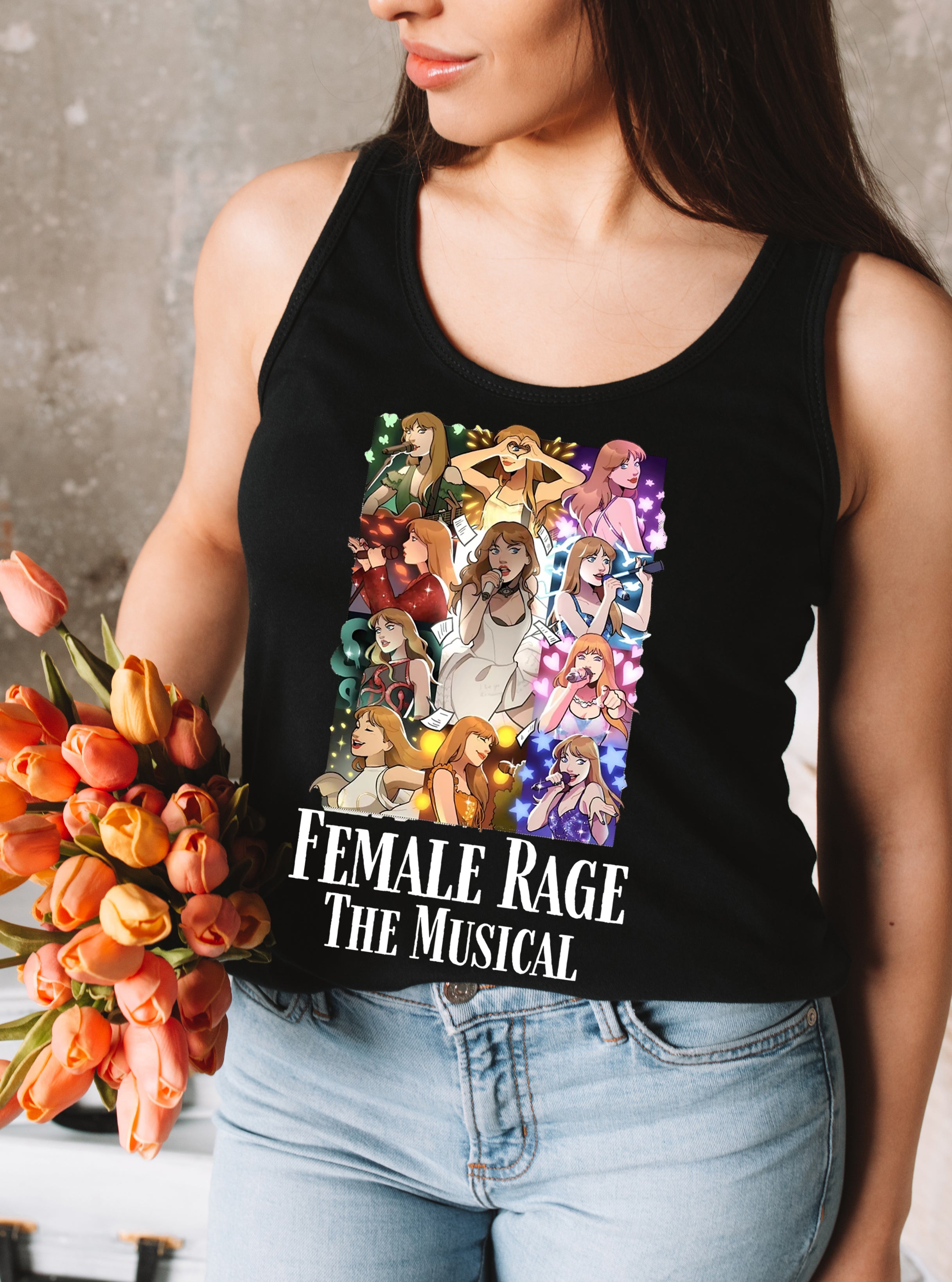 Anime Female Rage The Musical Shirt, , Eras Tour Paris, TTPD Setlist Tee, Viral Exclusive taylor shirt animation cartoon