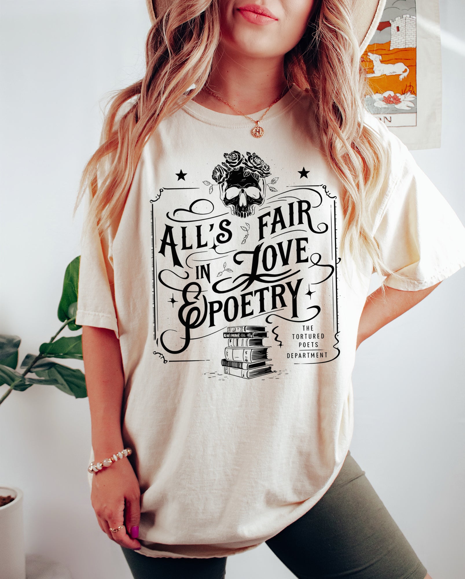 All's Fair In Love And Poetry The Tortured Poets Department New Album Unisex Oversized Tshirt Graphic Tee Swiftie Merch Eras Tour Shirt