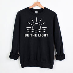 Be The Light shirt sweatshirt puff printed Suicide prevention and awareness mental health matters Sun and Waves motivational kind quotes shirt positivity workout motivation shirt UNISEX