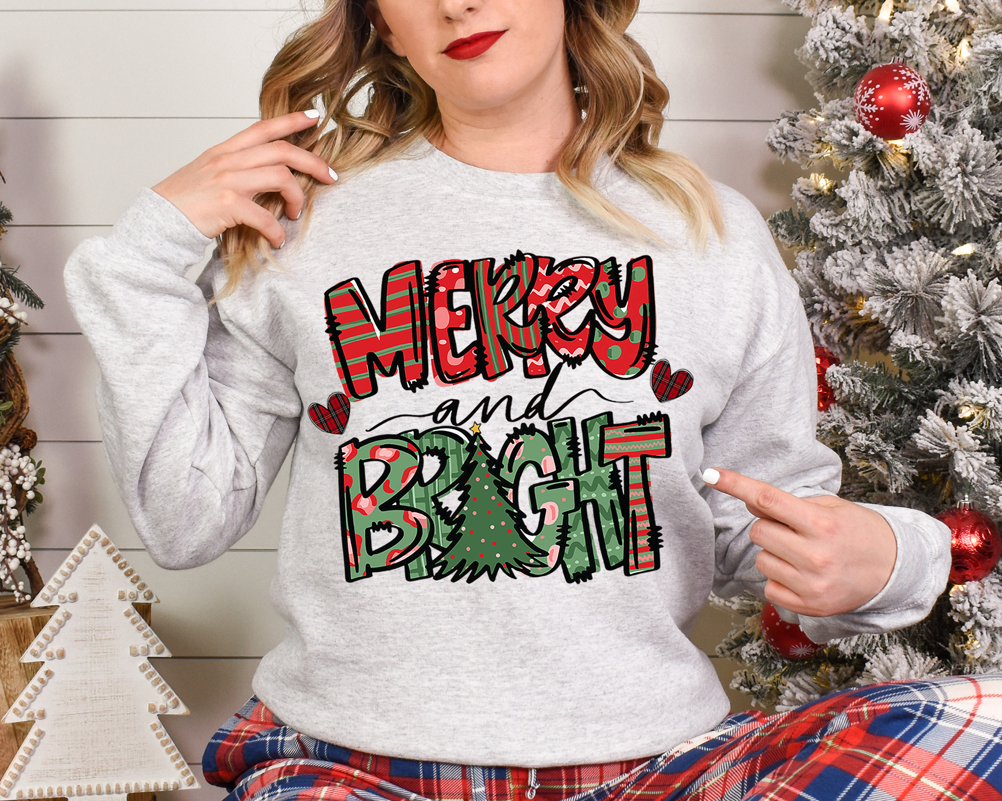 Merry and Bright christmas sweater sweatshirt or hoodie for xmas Merry Christmas crewneck Unisex