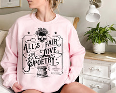 All's Fair In Love And Poetry The Tortured Poets Department New Album Unisex Oversized Tshirt Graphic Tee Swiftie Merch Eras Tour Shirt