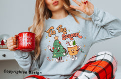 tis the season Vintage Cute Christmas Tshirt for womens, Cute Christmas tee, retro xmas shirt, holiday apparel BELLA CANVA