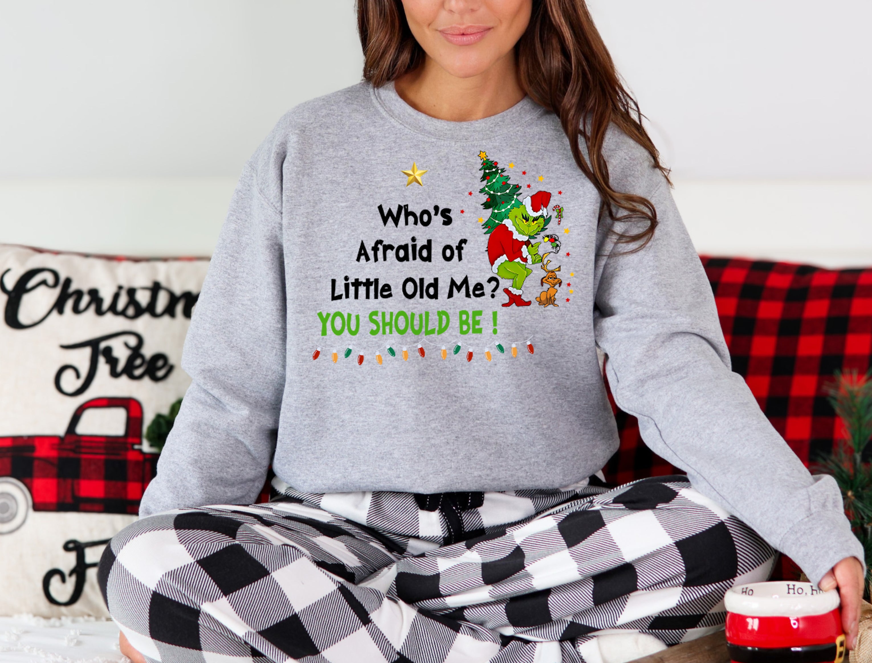 Who's Afraid of little olf Me Grinch Christmas Shirt, Swfities christmas Gift, Swifie shirt, Taylor christmas shirt, Grinchmas Christmas sweatshirt, Grinch Christmas movie sweater, holiday crewneck Christmas friends shirt, Xmas gifts For women