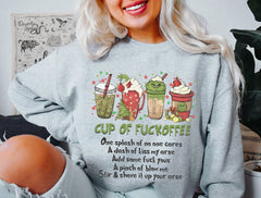 Cup of fuckoffee Grinch Sweatshirt shirt, Coffee Sweatshirt, Grinchmas Sweatshirts, Christmas Drinks Sweatshirt, Funny Christmas Sweatshirt hoodie or Comfort Color T-Shirt